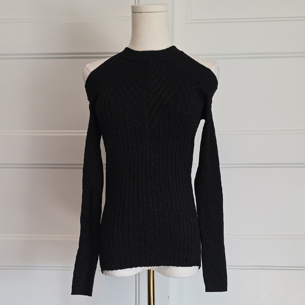 INC International Concepts Off-the-Shoulder Black Sweater